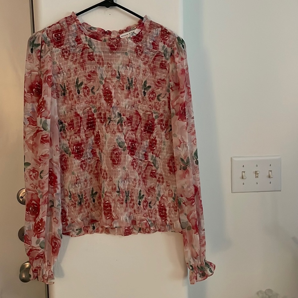 Madison d’Amelie Floral Long Sleeve Blouse Size M